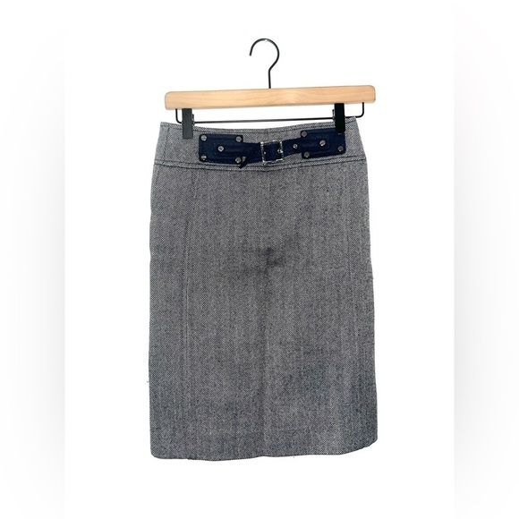 Tory Burch Barrick Wool Herringbone Lined Belted Pencil Skirt in Size 6 - Picture 1 of 7